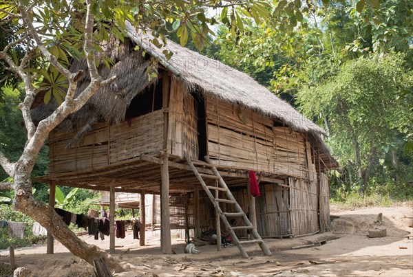 Laos, Mekong, Bamboo Hut in Village next to the Mekong River. 
Photo Richard Rickard / Eye Ubiquitous