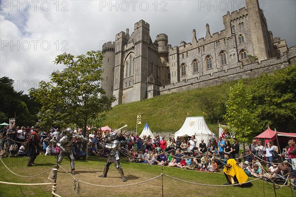 England, West Sussex, Arundel, Jousting festival in the grounds of Arundel Castle. 
Photo Zhale Naoka Gibbs / Eye Ubiquitous