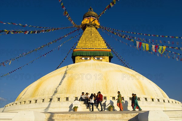 Nepal, Kathmandu, Boudnath Tibetan Buddhist Temple. 
Photo Nic I Anson / Eye Ubiquitous