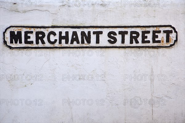 England, West Sussex, Bognor Regis, Old cast iron road sign for Merchant Street. 
Photo Stephen Rafferty / Eye Ubiquitous