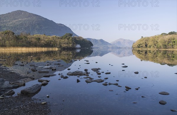 Ireland, County Kerry, Killarney, Muckross Lake with Torc Mountain. 
Photo Hugh Rooney / Eye Ubiquitous