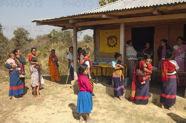 Bangladesh, Chittagong Division, Rangamati, United Nations Mother and Child health clinic in Chakma community of remote area of Barkal Upazila. 
Photo Nic I'Anson