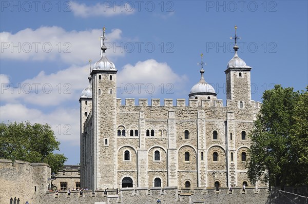 England, London, Tower of London, White Tower from the River Thames. 
Photo Bob Battersby