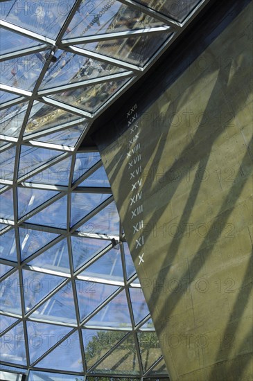 England, London, The bow of the Cutty Sark under the new canopy creating a display space in the dry dock in Greenwich. 
Photo Bob Battersby