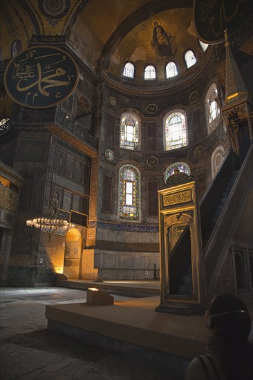 Turkey, Istanbul, Fatih  Sultanahmet  Haghia Sofia interior.
