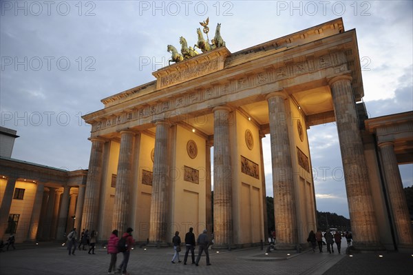 Germany, Berlin, Brandenburg Gate at night. 
Photo Bob Battersby