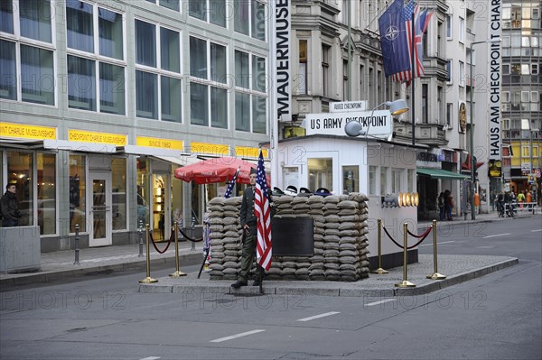 Germany, Berlin, Check Point Charlie  Friedrichstrasse.