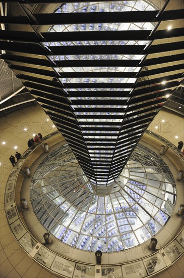 Germany, Berlin, Reichstag Dome at night.