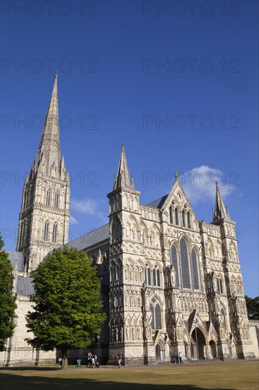 England, Wiltshire, Salisbury, Exterior of the Cathedral. 
Photo Bennett Dean