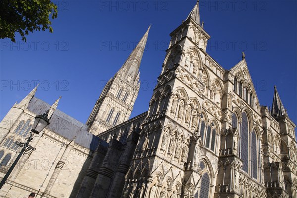 England, Wiltshire, Salisbury, Exterior of the Cathedral. 
Photo Bennett Dean