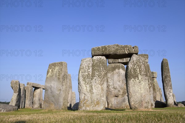 England, Wiltshire, Stonehenge, Prehistoric ring of standing stones. 
Photo Bennett Dean