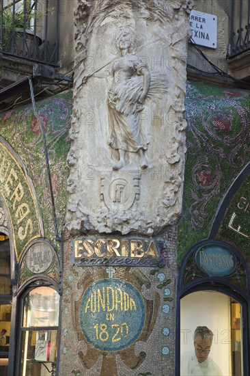 Spain, Catalonia, Barcelona, La Rambla  Exterior of Pasteleria Escriba.