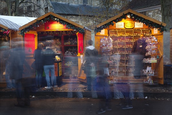 England, Hampshire, Winchester, Christmas market in the grounds of the Cathedral.