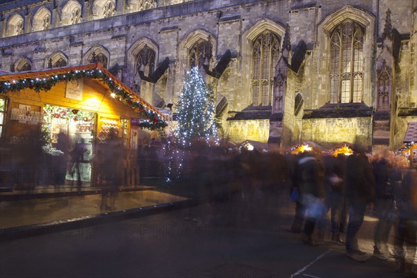 England, Hampshire, Winchester, Christmas market in the grounds of the Cathedral.