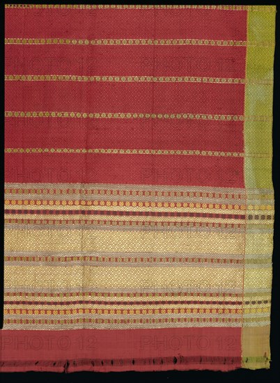 Silk fragment.Woven.Punjab.Mid-19th century.