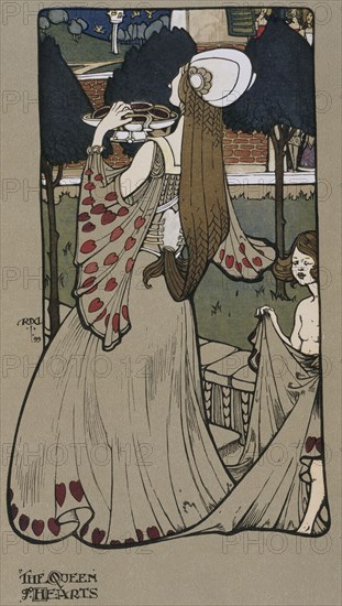 P.268 - The Queen of Hearts; from a watercolour by Percy Gossop; from The Studio, Vol.XXI; London; 1901.