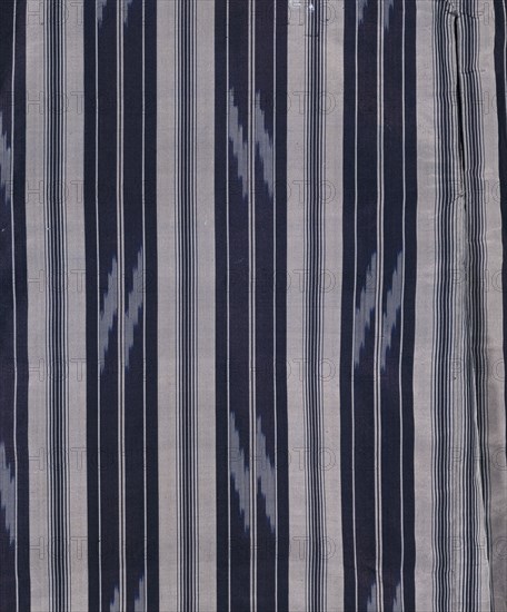 Detail of a Kimono; Stripes; silk woven with selectively pre-dyed yarns (kasuri); Japanes; Late 19th century.