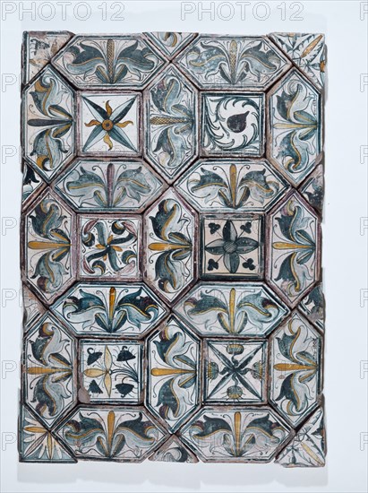 Panneau formé de carreaux de faïence, vers 1470