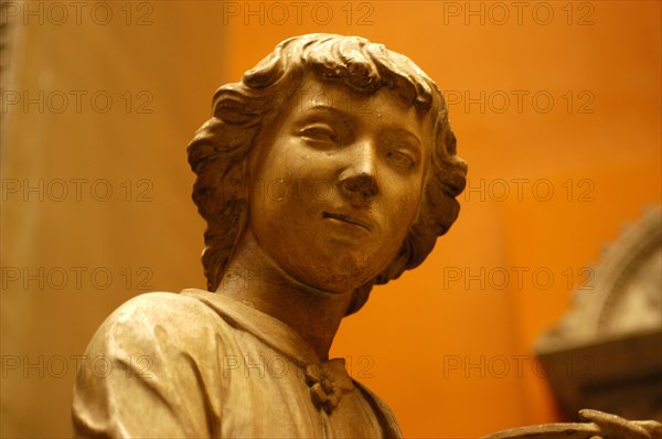 Kneeling Angel Holding a Candlestick, cast, after the 15th century original by Luca della Robbia. Florence, Italy, 19th century