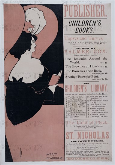 Beardsley, Affiche présentant les publications d'Unwin