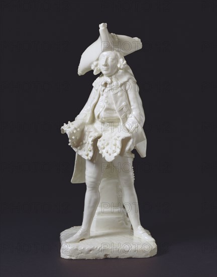 Statuette of Henry Woodward, made by Bow porcelain factory after Francis Hayman. London, England, 1750-52