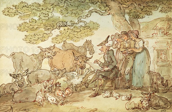 Rowlandson, Dr. Syntax sketching after nature