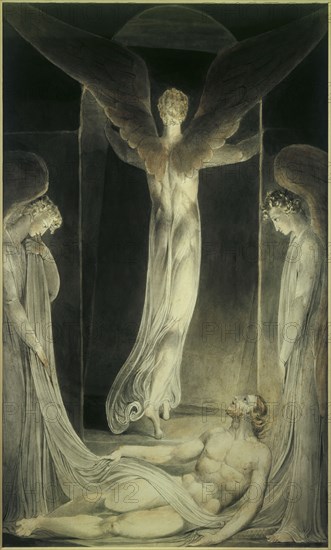 Blake, Anges ôtant la partie supérieure du Sépulcre