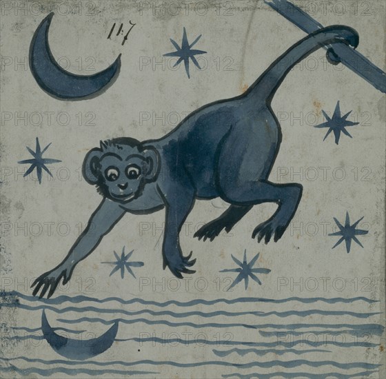 De Morgan, Singe regardant le reflet de la Lune