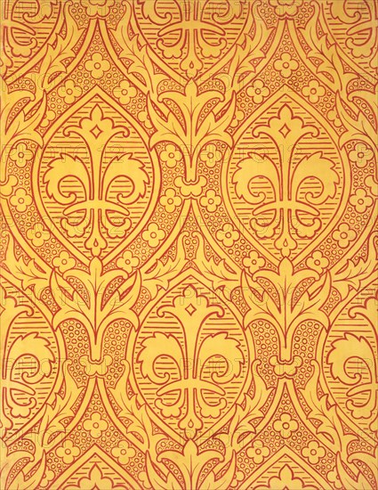 Pugin, Motif de papier peint pour la Chambre des Communes et la Chambre des Lords