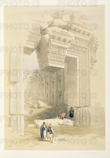 Roberts, Entrée du temple de Bacchus à Baalbec