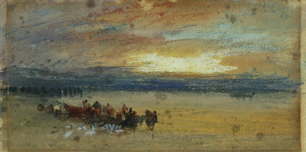 Turner, Shore scene, Sunset