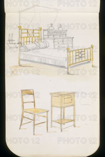 Godwin, Lit, chaise et cabinet