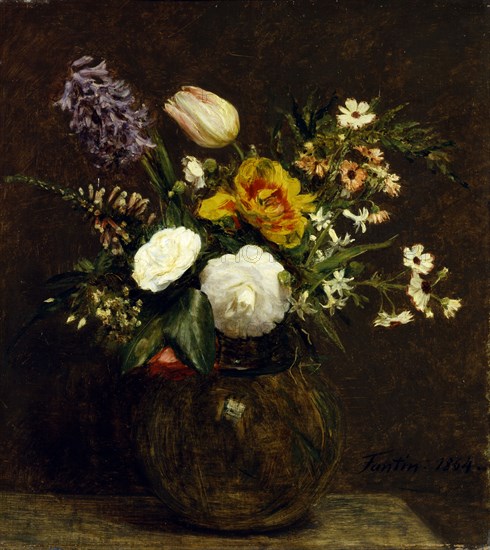 Fantin-Latour, Tulipes, Camélias et Jacinthes