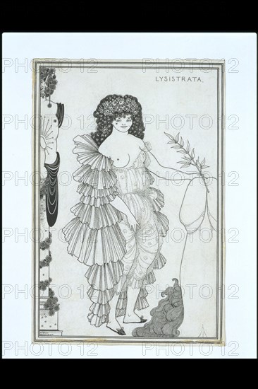 Beardsley, Lysistrata Haranguing The Athenian Women