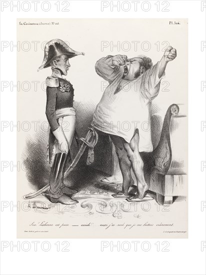 Sire! Lisbonne Est Prise. Aaaah!...Aussi J'ai Revé Que Je Me Battais Crânement, by Honoré Daumier