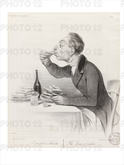 L'Amateur d'huitres, from the series Galerie Physionomique, by Honoré Daumier