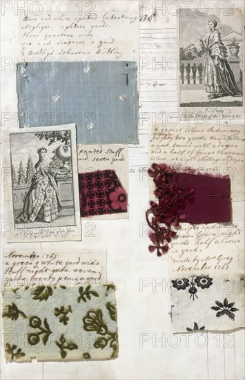 Textile Samples and Fashion Plates. England, 18th-19th century