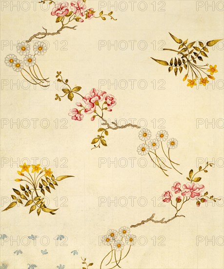 Design for woven silk, by Anna Maria Garthwaite. London, England, mid-18th century