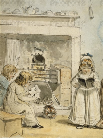 Cruikshank, Enfants jouant à la maîtresse