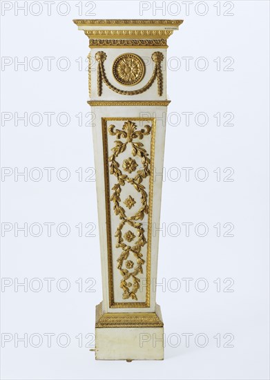 One of a Pair of Pedestals, by Robert Adam (1728-92). Pinewood painted offwhite with gilt decoration. England, 1764-65.