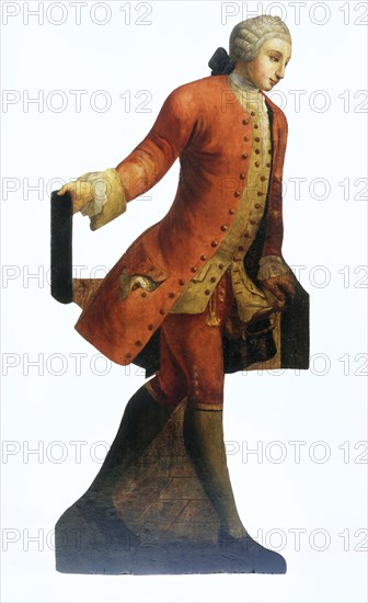 Wood dummy figure of a young man