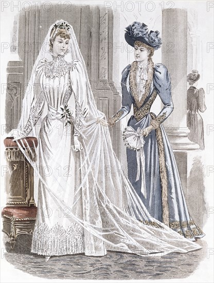 Bridal costume. Paris, France, late 19th century
