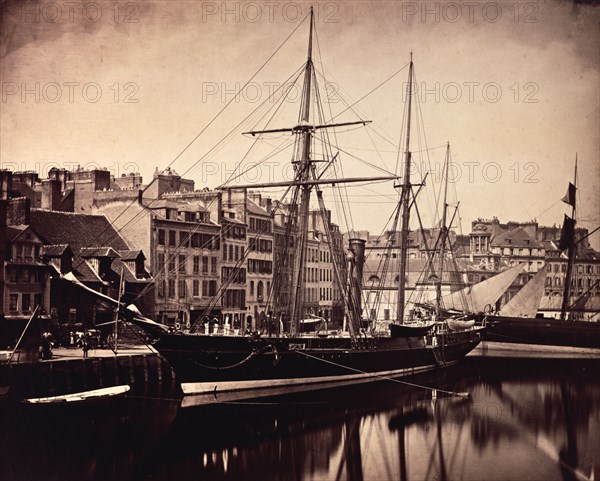 Imperial Yacht La Reine Hortense, photo Gustave Le Gray. Le Havre, France, mid-19th century