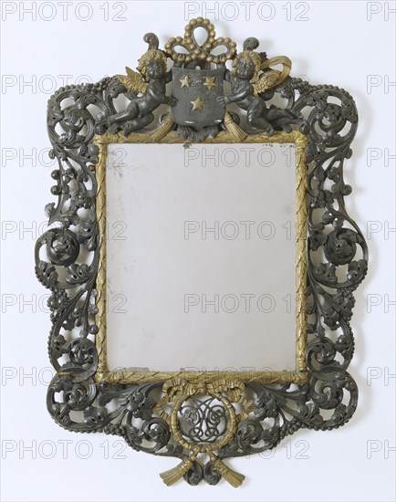 Mirror with the Hildyard family arms. England, 1677
