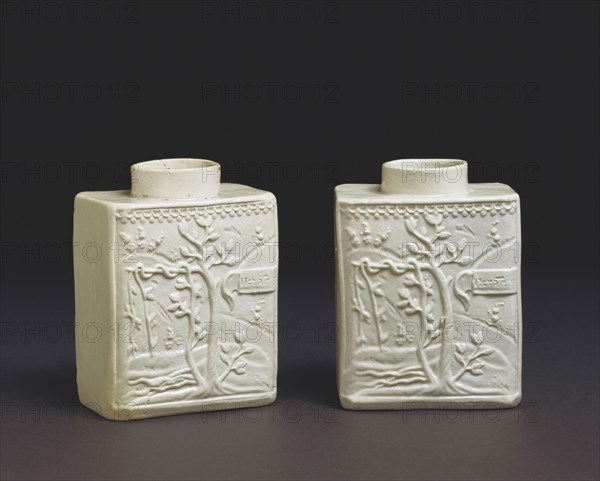 Pair of Tea Canisters. Staffordshire, England, mid-18th century