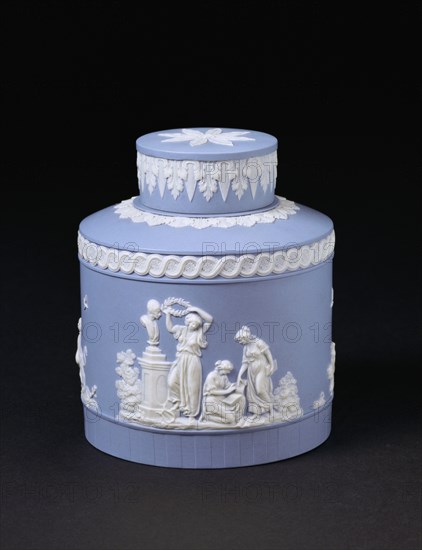 Jasper Tea Canister. Staffordshire, England, late 18th century