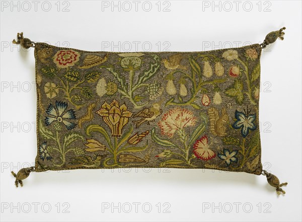 Embroidered Pin Cushion. England, early 17th century