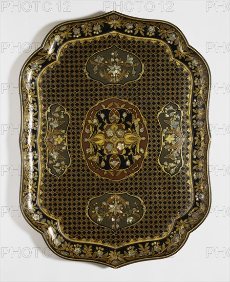 Tray, by Jennens & Bettridge. Birmingham, England, mid-19th century