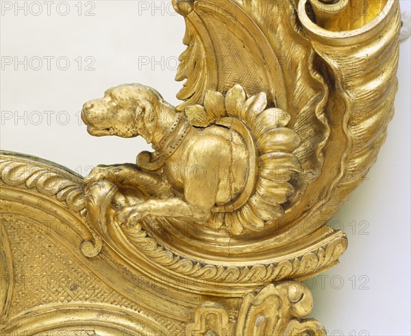 Mirror, detail, by Matthias Lock. London, England, mid-18th century