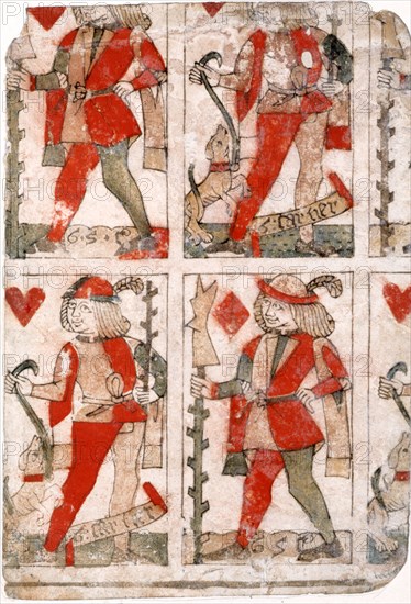 Uncut Playing Cards. France, early 16th century